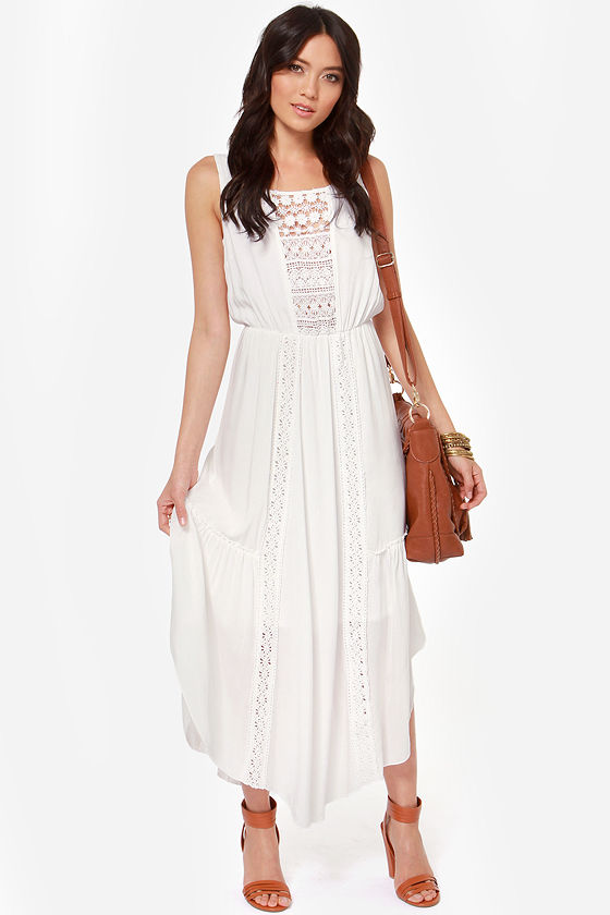 ivory lace boho dress