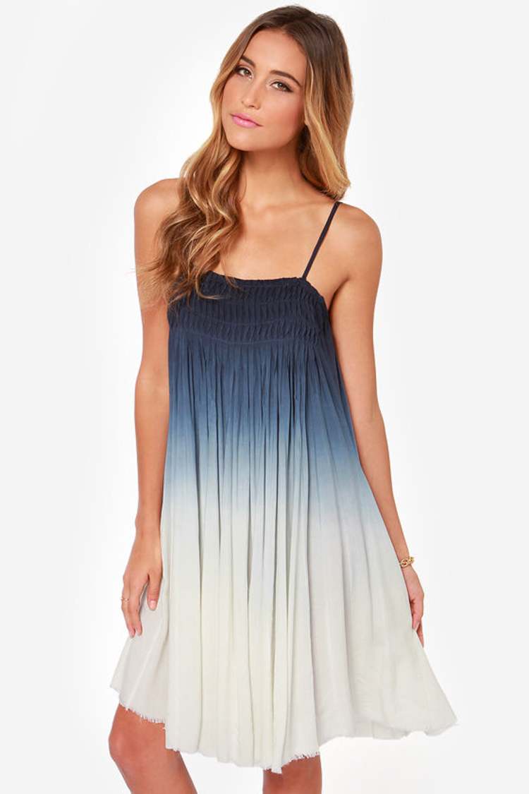 Black Swan Ora - Ombre Dress - Baby Doll Dress - Navy Blue Dress - $91.00 -  Lulus