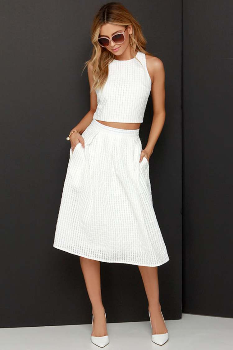 Chic Ivory Midi Dress - Two-Piece Dress - Pleated Dress - $69.00 - Lulus Chic Ivory Midi Dress - Two-Piece Dress - Pleated Dress - $69.00 - Lulus
