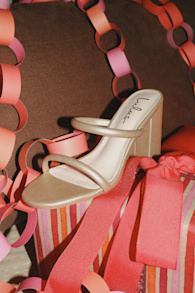 Addien Champagne Gold High Heel Sandals 1