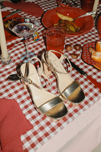 Reeze Gold Platform High Heel Sandals 1