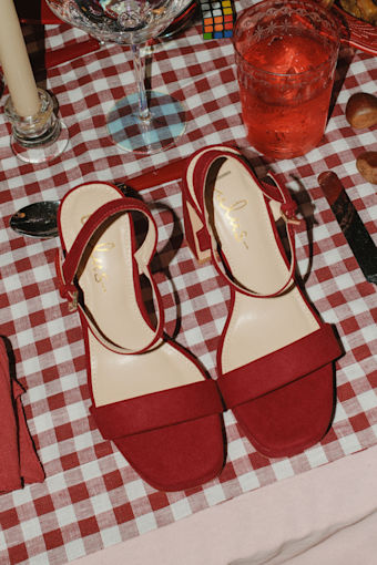 Reeze Dark Red Platform High Heel Sandals 1