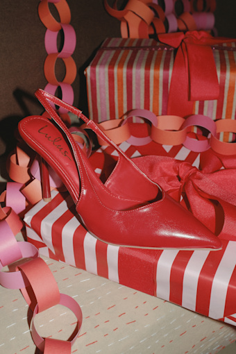 Lonnie Red Pointed-Toe Slingback Pumps 1