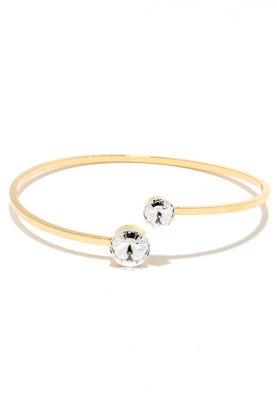 Lovely Gold Bracelet - Rhinestone Bracelet - $16.00 - Lulus