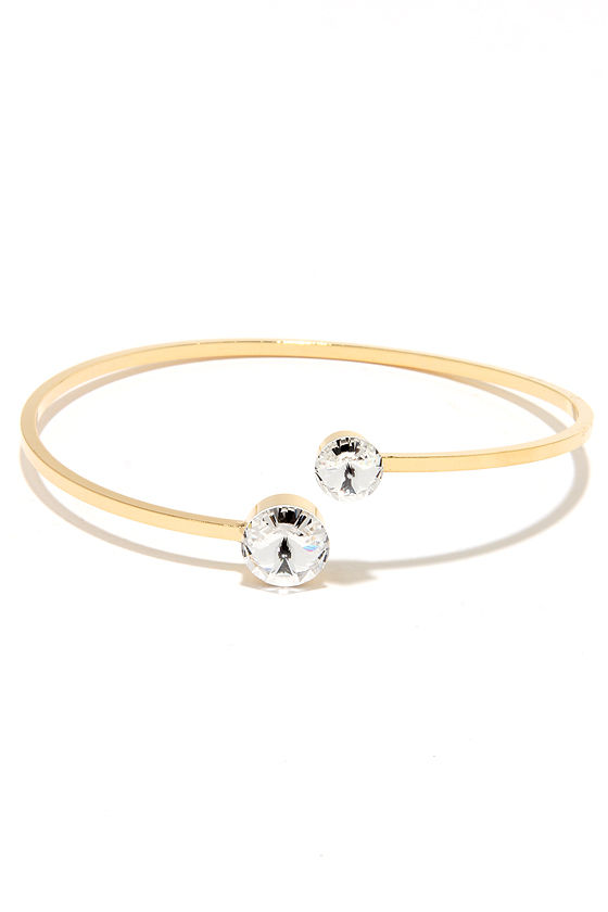 Lovely Gold Bracelet Rhinestone Bracelet 16.00 Lulus