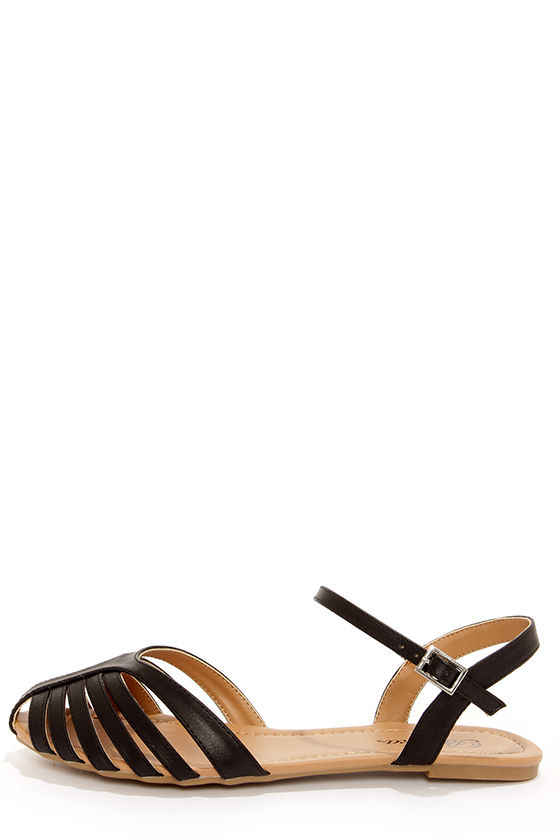 caged toe flat sandals