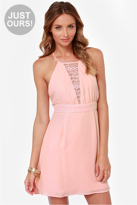 Cute Pink Dress - Lace Dress - A-Line Dress - $40.00 - Lulus