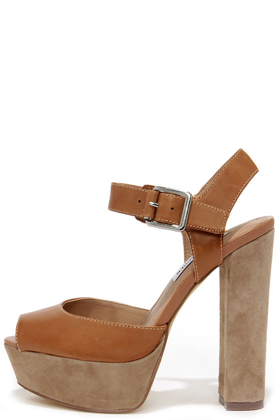 tan heels platform