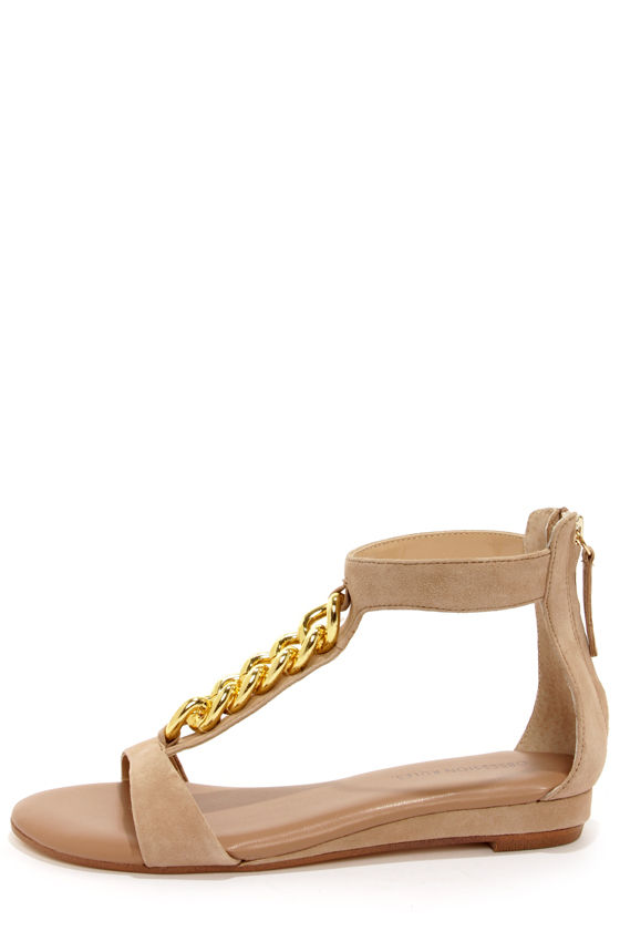 Obsession Rules Goldie Nude Suede Sandals