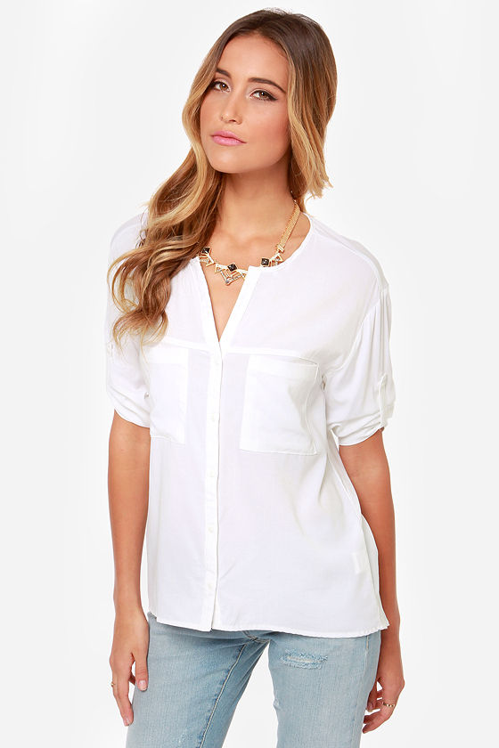 Cute Ivory Top - Ivory Blouse - Button Up Top - $34.00 - Lulus