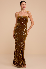 Hugo Chartreuse Velvet Sequin Dress 1