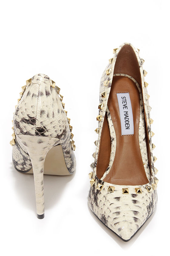Cute Snakeskin Pumps - Pointed Pumps 