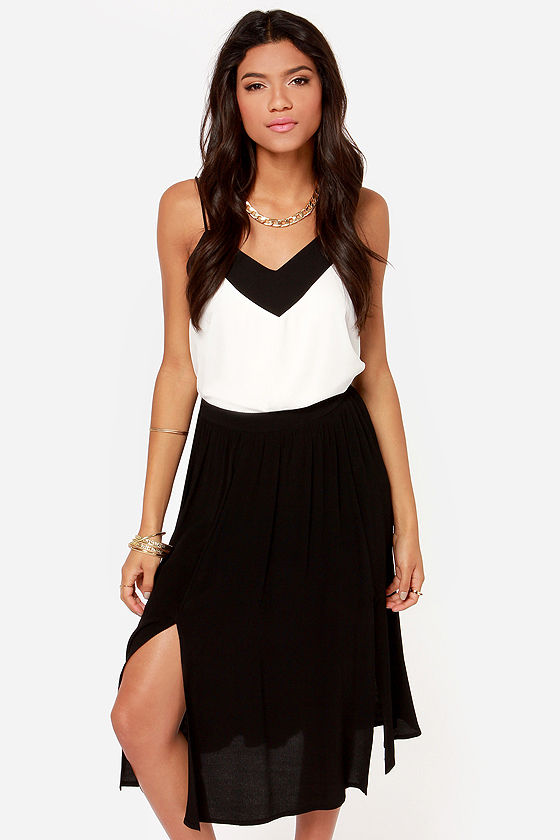 Cute Black Skirt - Midi Skirt - High-Waisted Skirt - $38.00