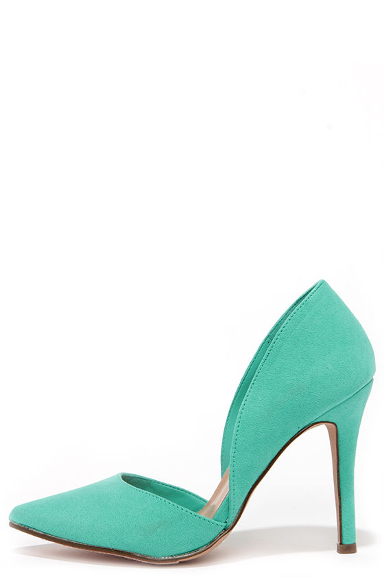 green pumps shoes