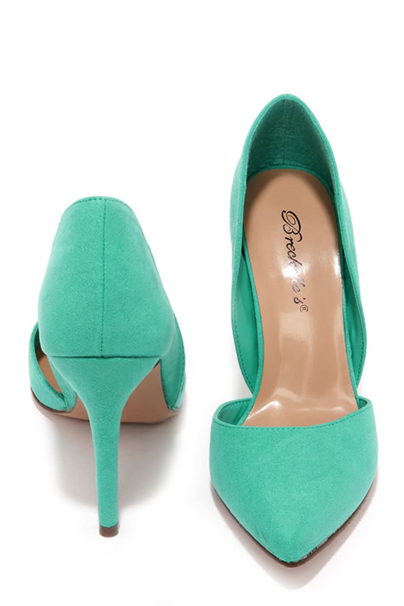 Verzorger Puno specificatie Cute Aqua Heels - Green Pumps - D'Orsay Heels - $26.00 - Lulus