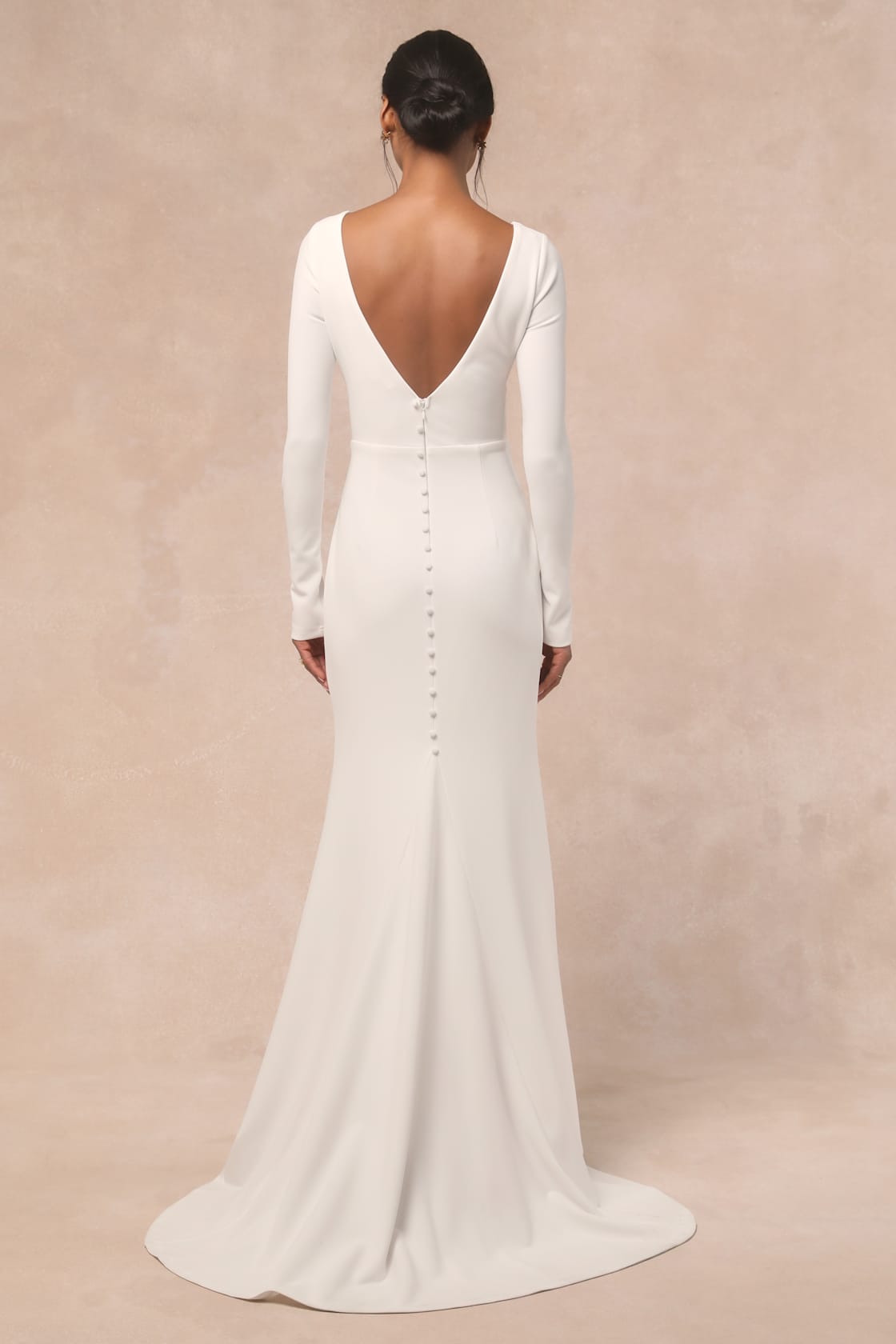 Feeling of Forever White Long Sleeve Mermaid Maxi Dress