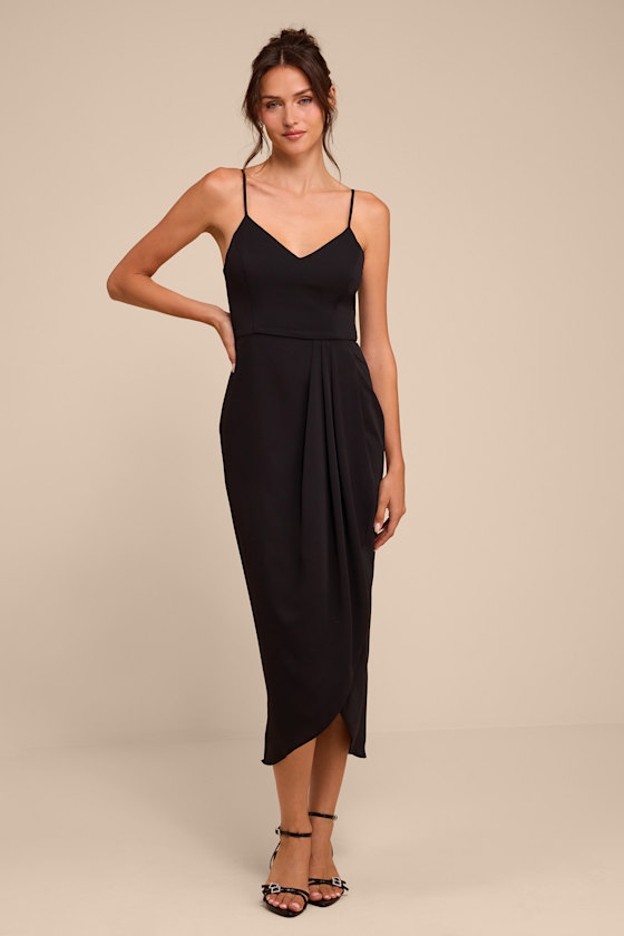 Reinette Black Midi Dress 2