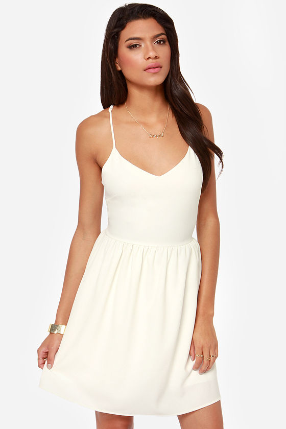 Cute Cutout Dress - Ivory Dress - Fit and Flare Dress - $49.00 - Lulus