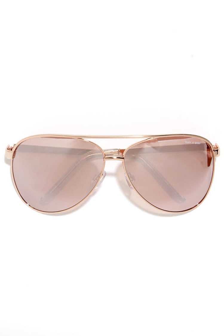 Quay Vivienne - Gold Sunglasses - Aviator Sunglasses  display picture 1