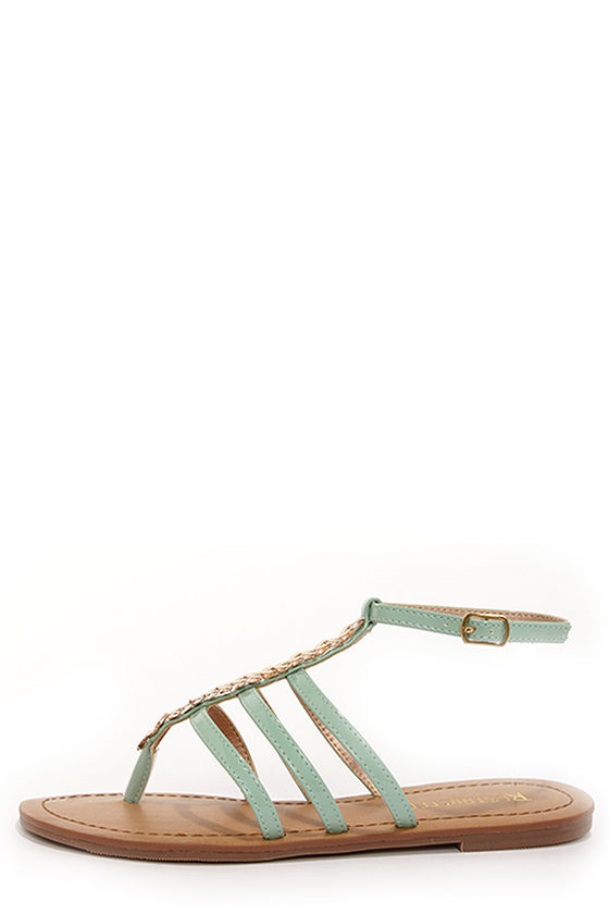 Cute Mint Sandals - Thong Sandals - Gladiator Sandals - $34.00 - Lulus