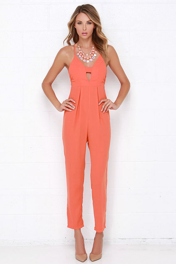 coral jumpsuit
