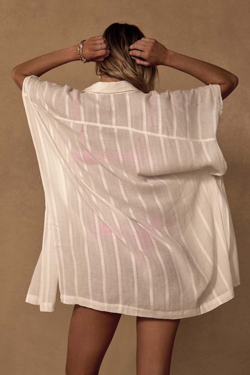 white shirt dress beach cover up Coolibar Women's Kitts Shirt Dress UPF 50+, White / XXL