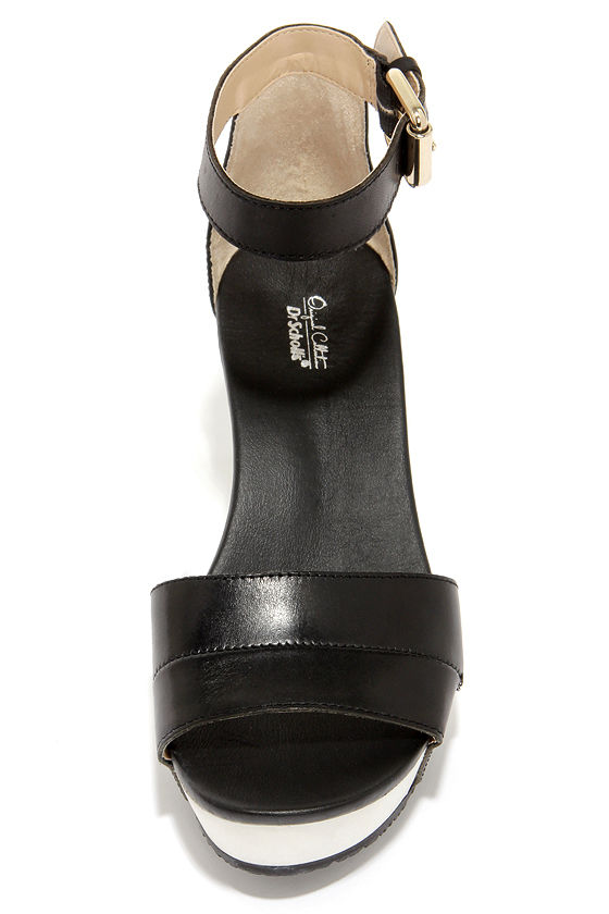 black & white wedge sandals