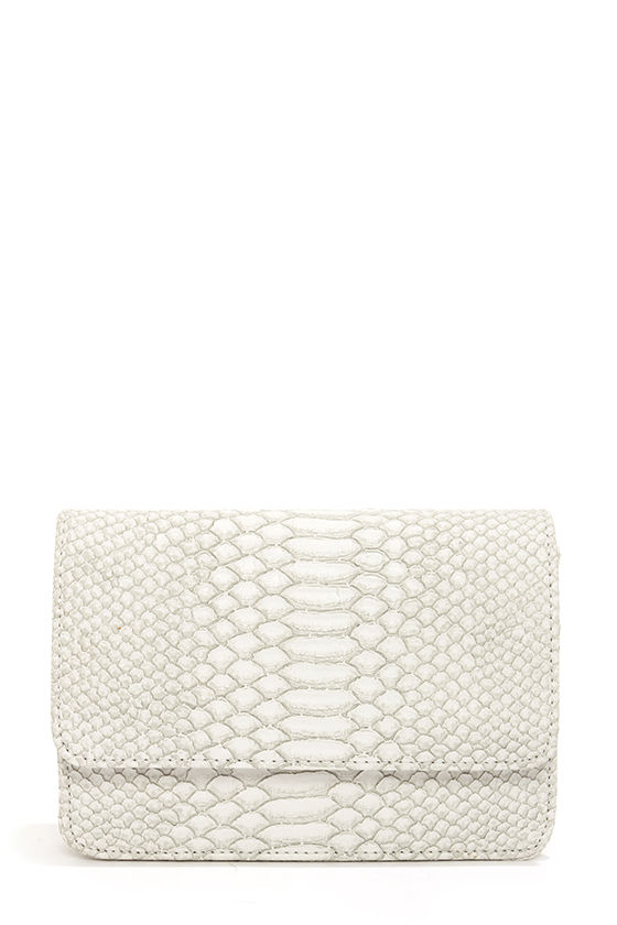 Cute Snakeskin Purse - Ivory Purse - Ivory Clutch - $45.00 - Lulus