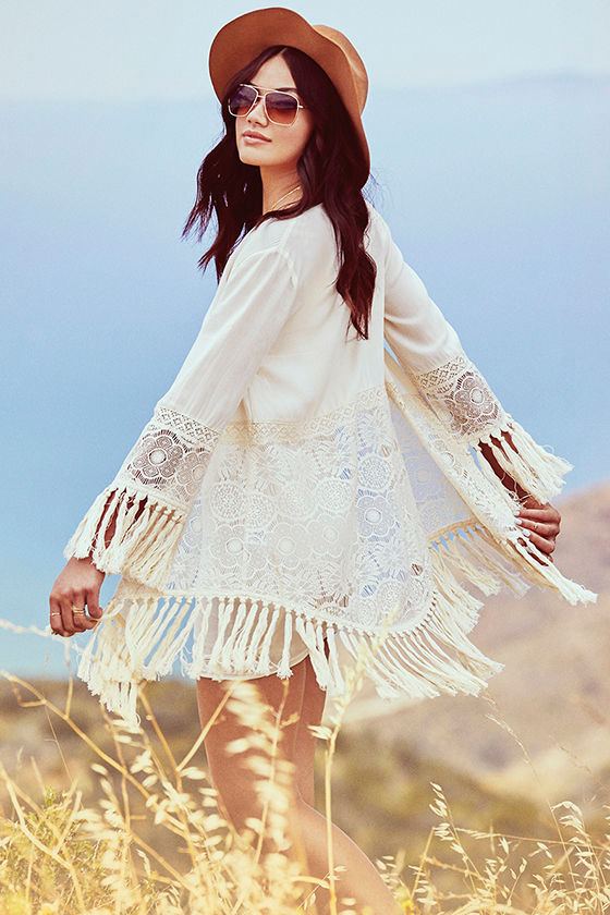 MID LENGTH KIMONO COAT LUXE CREAM