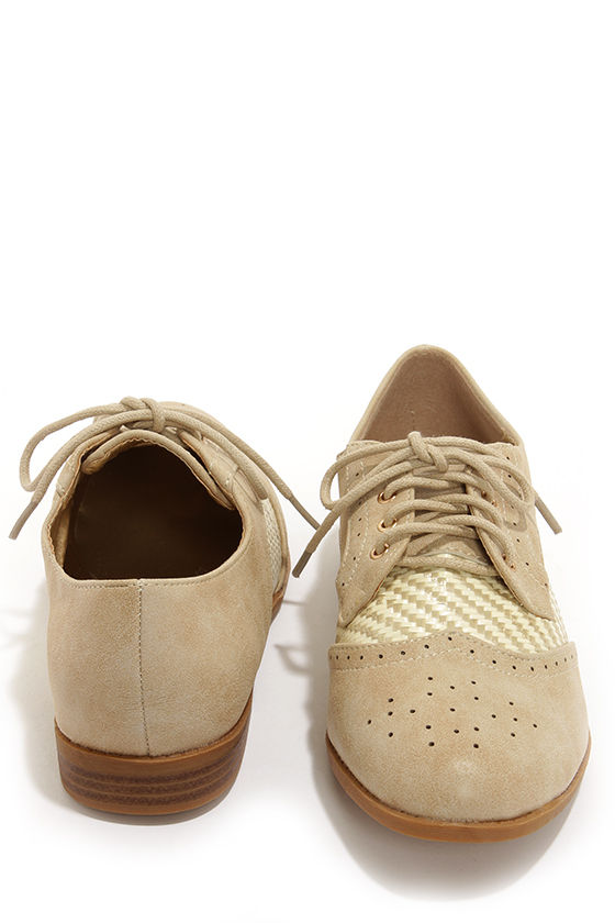 Cute Beige Shoes Oxford Flats Oxford Shoes 28.00