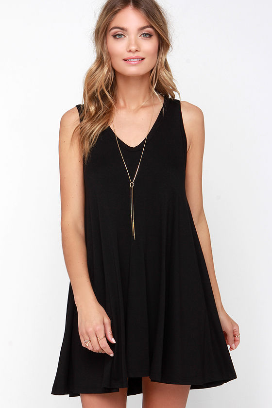 Black Dress - Swing Dress - Sleeveless Dress - $39.00 - Lulus