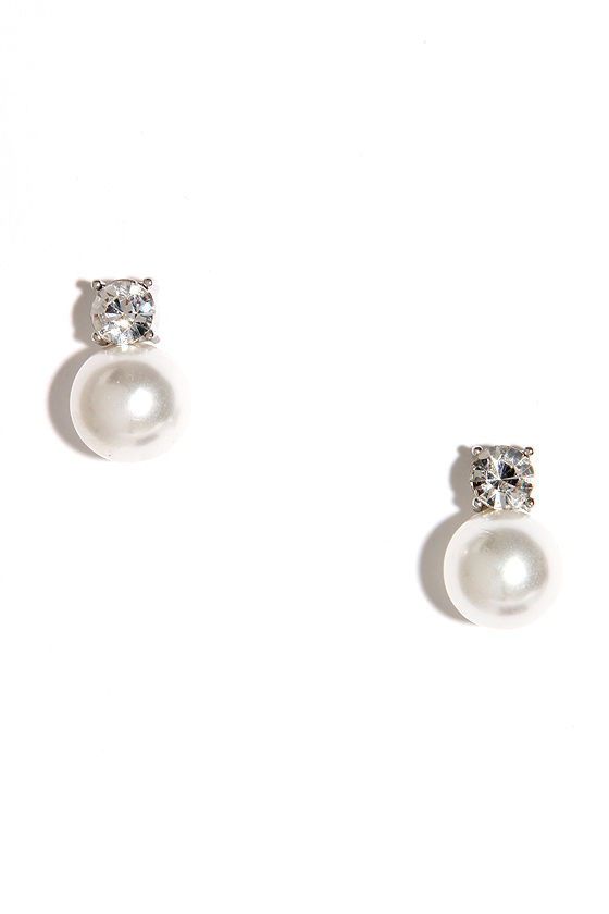 Pretty Silver Earrings - Pearl Earrings - $10.00 - Lulus