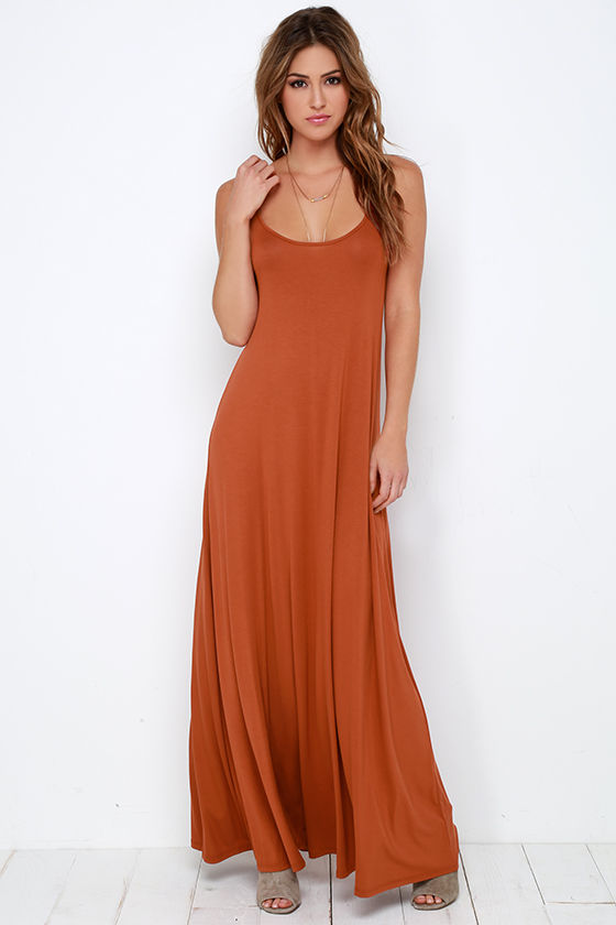 rust colored boho dress