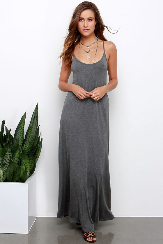 grey boho maxi dress