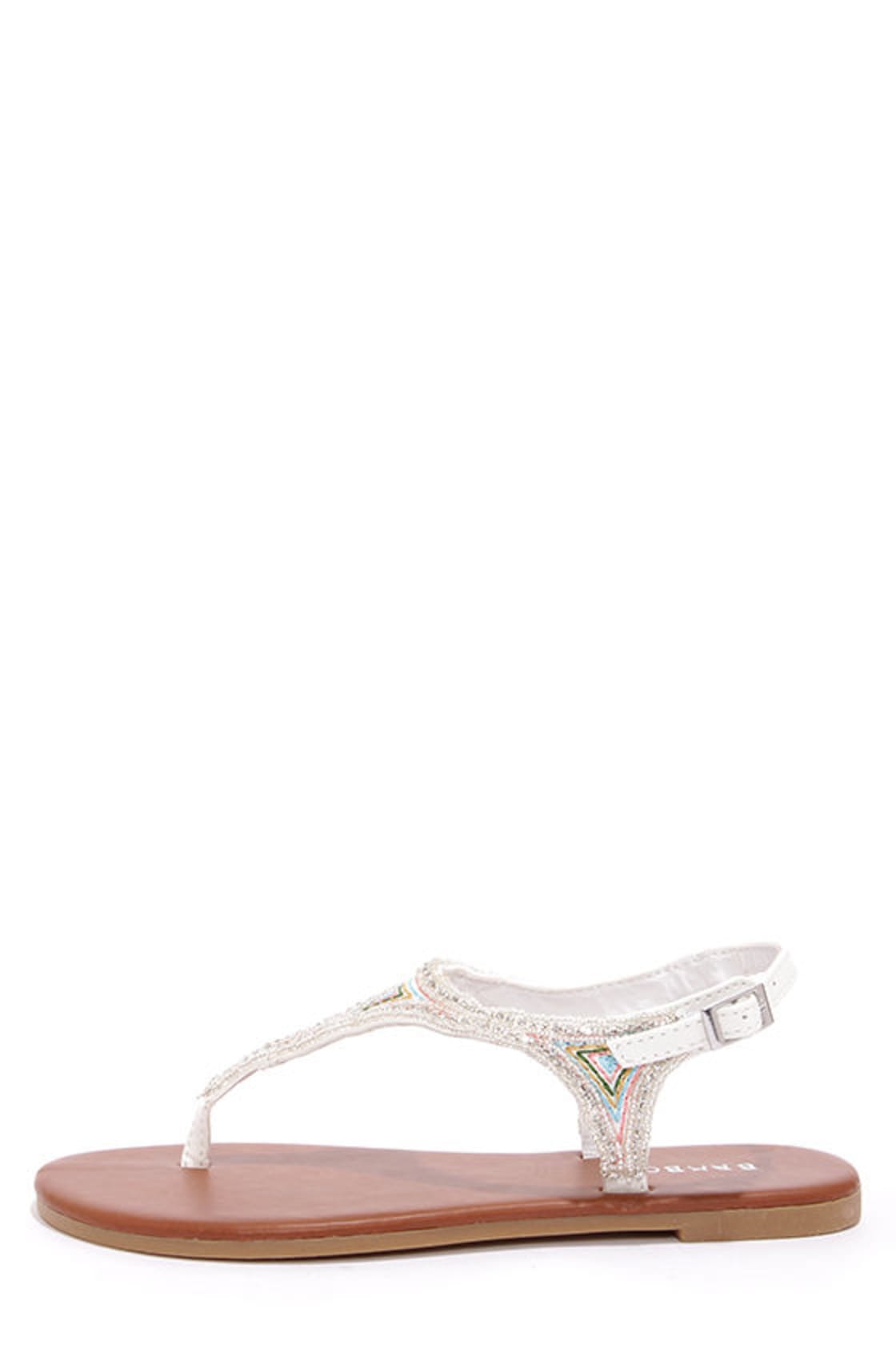 Cute White Sandals - Beaded Sandals - Thong Sandals - $28.00 - Lulus