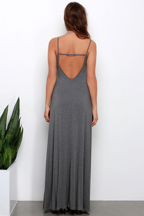 Cool Grey Dress - Maxi Dress - Boho Dress - $45.00
