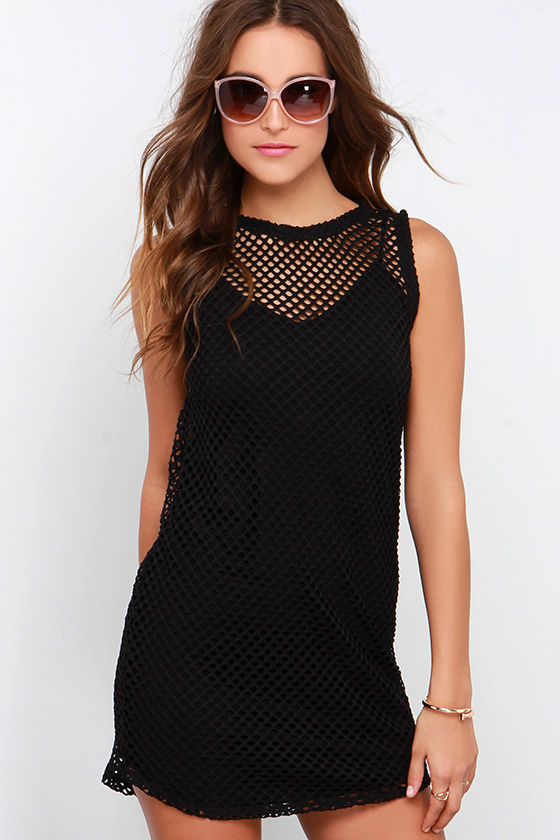 BB Dakota Evon Black Mesh Dress