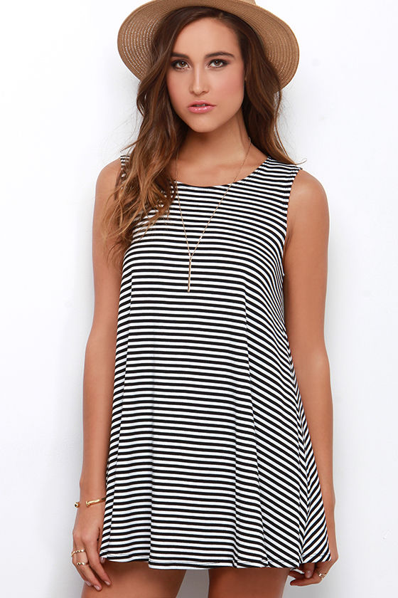striped swing dress