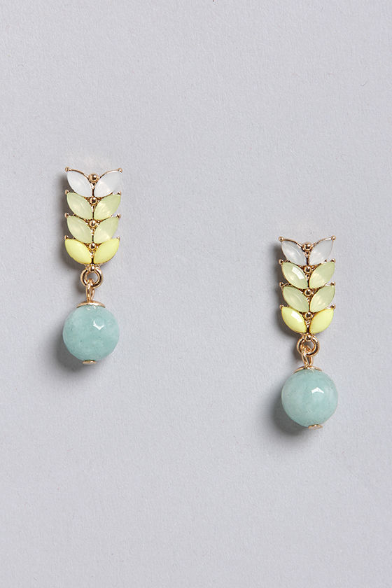 Cute Pastel Earrings Gold Earrings Dangle Earrings 10.00 Lulus