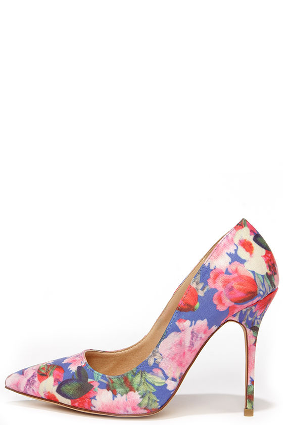 Beskrivende Stat afstand Cute Blue Pumps - Floral Print Pumps - Pointed Pumps - $30.00 - Lulus