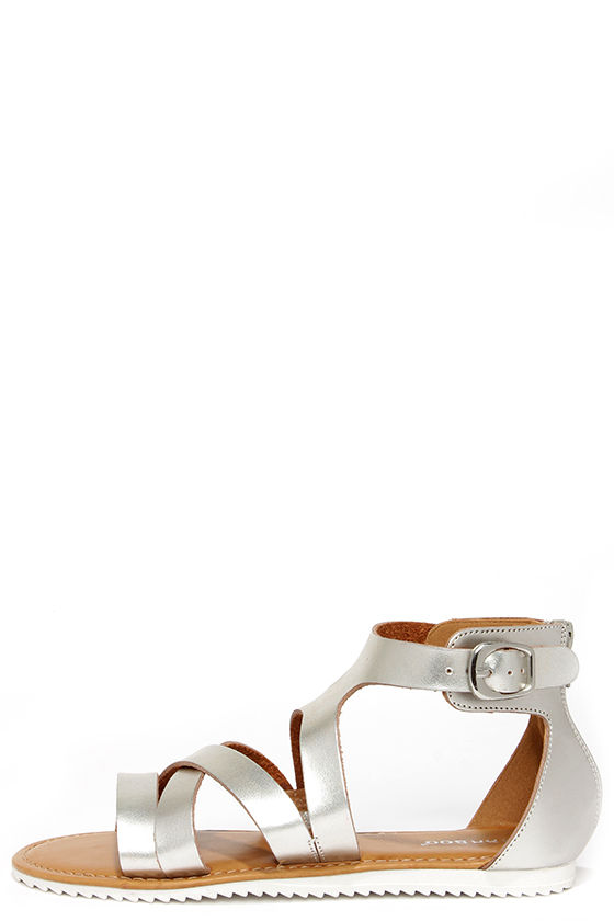 Cool Silver Sandals - Strappy Sandals - Sawtooth Sandals - $23.00 - Lulus