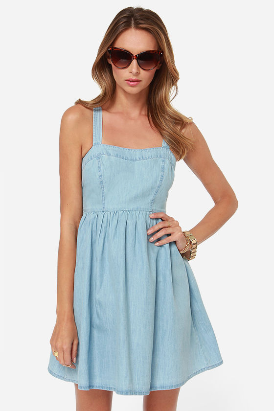 Jack by BB Dakota Lex Light Blue Chambray Dress