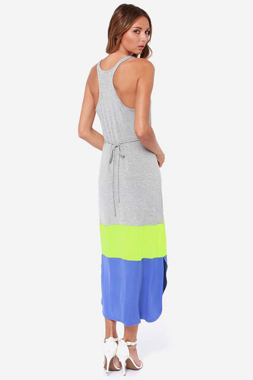 jack by bb dakota maxi dress BB Dakota by Jack Carla - Grey Dress - Color Block Dress - Maxi Dress -  $63.00