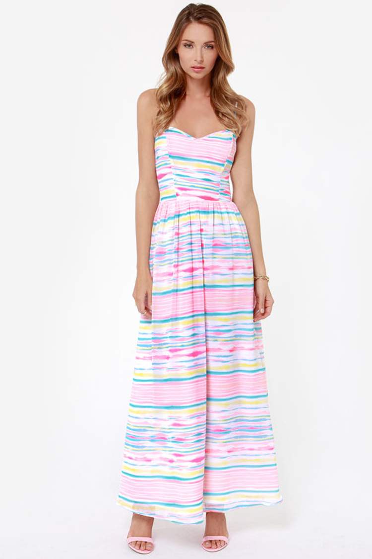 jack by bb dakota maxi dress Jack by BB Dakota Jaxine - Pink Striped Dress - Maxi Dress - $71.00