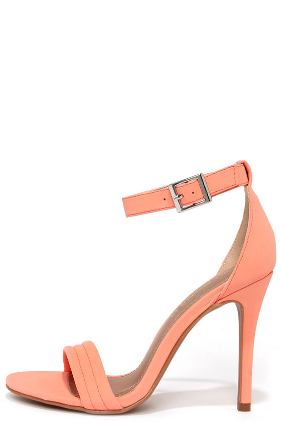 peach high heel shoes
