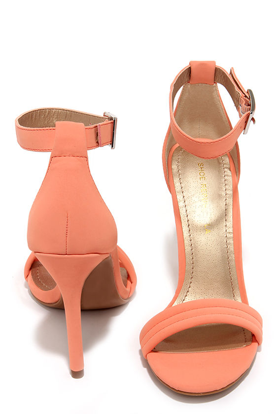 Lovely Peach Heels - Vegan Leather 