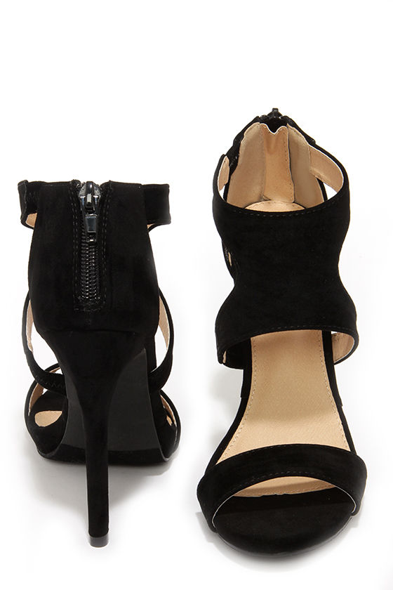 black dress platform sandals