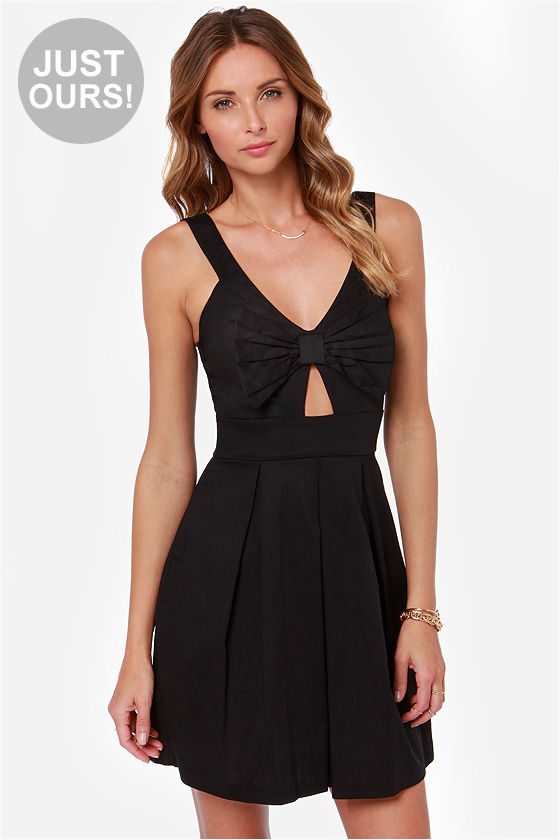 Cute Black Dress - Bow Dress - Cutout Dress - $46.00 - Lulus