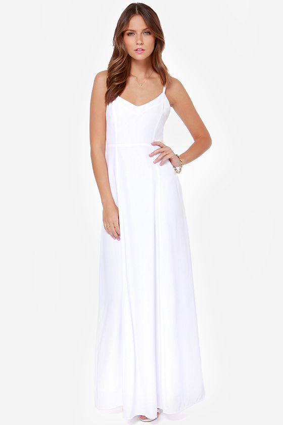 Spaghetti Strap White Dress