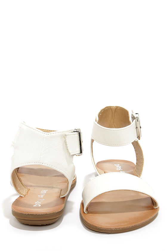 Cute Ankle Strap Sandals - White Sandals - $46.00